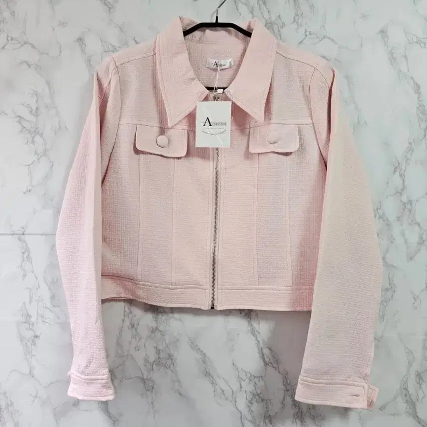[BUNJANG] ANIVISHE Pink Tweed Crop Jacket / ANIVISHE 핑크 트위드 크롭 자켓