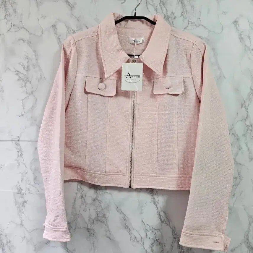 [BUNJANG] ANIVISHE Pink Tweed Crop Jacket / ANIVISHE 핑크 트위드 크롭 자켓