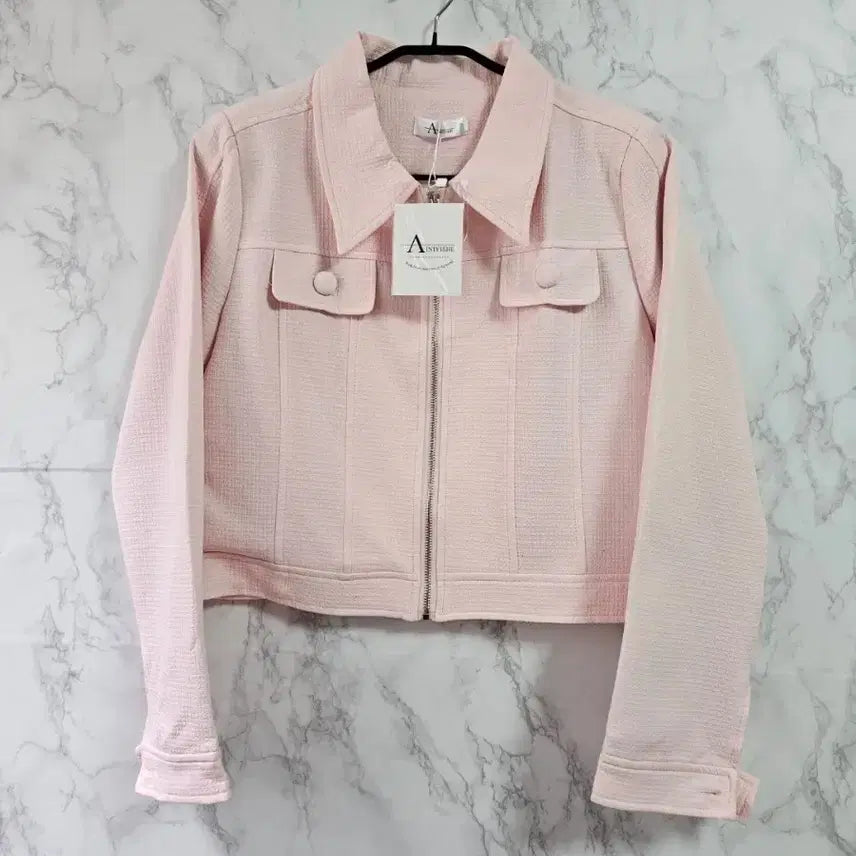 [BUNJANG] ANIVISHE Pink Tweed Crop Jacket / ANIVISHE 핑크 트위드 크롭 자켓