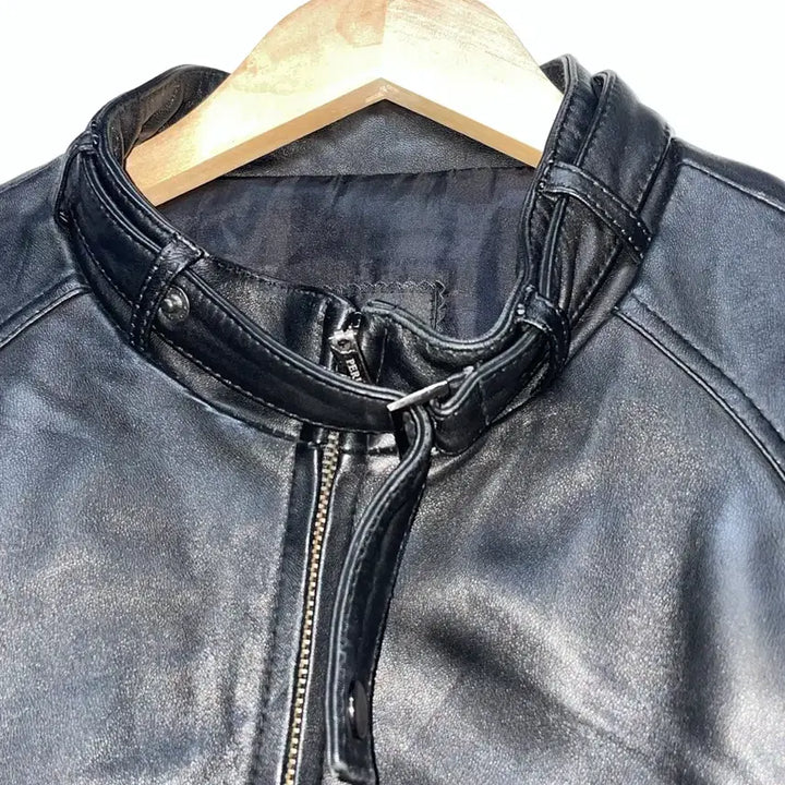 [BUNJANG] Black Lambskin Leather Rider Jacket / 램스킨 블랙 가죽 라이더 자켓