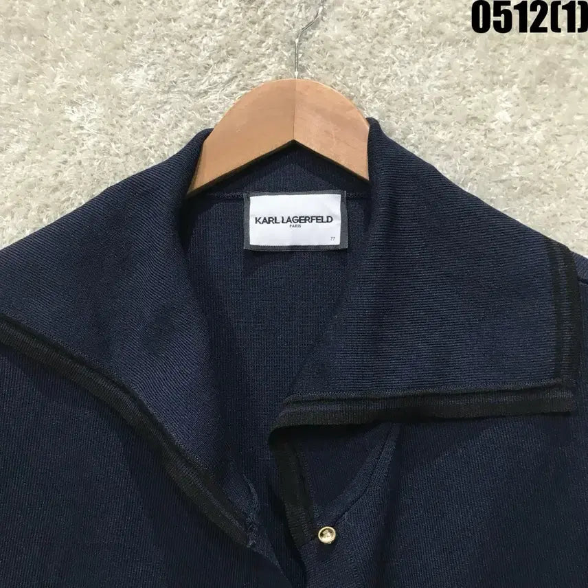 [BUNJANG] Karl Lagerfeld Navy Short Sleeve Cardigan M / 칼 라거펠트 네이비 반팔 가디건 m