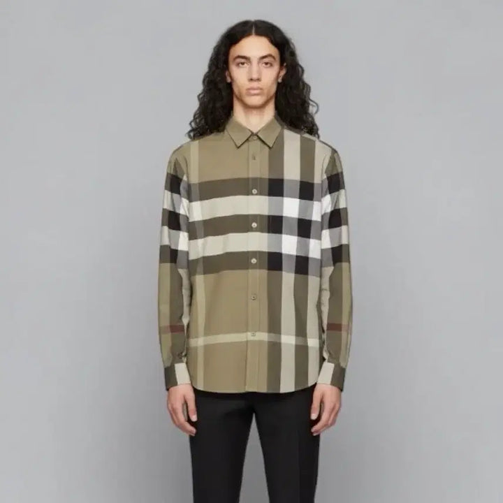 [BUNJANG] Burberry New Military Nova Check Shirt - Size L / L/ 버버리 신형 밀리터리 노바체크 셔츠