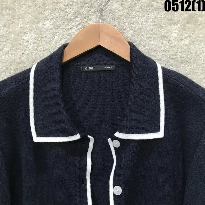 [BUNJANG] MIXXO Navy Color Block Cardigan (Size S) / MIXXO 미쏘 네이비 배색 가디건 s