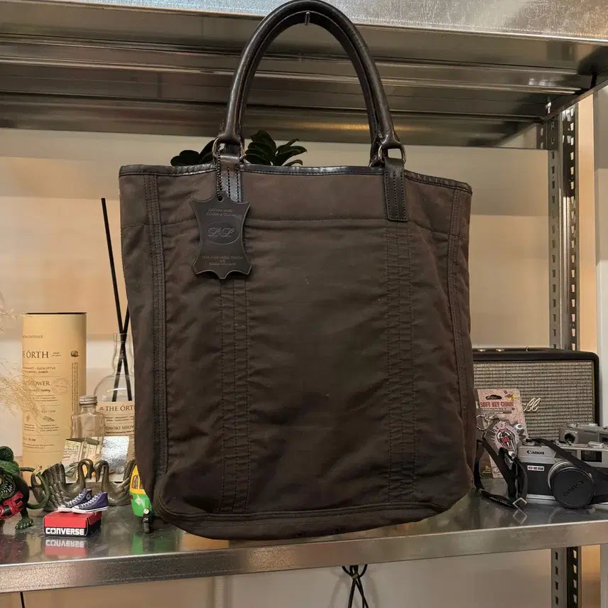 [BUNJANG] Porter Luggage Label Egyptian Cotton Waxed Cotton Expandable Tote Bag Shoulder Bag / 포터 러기지 라벨 이집트 코튼 왁스코튼 확장형 토트백 숄더백