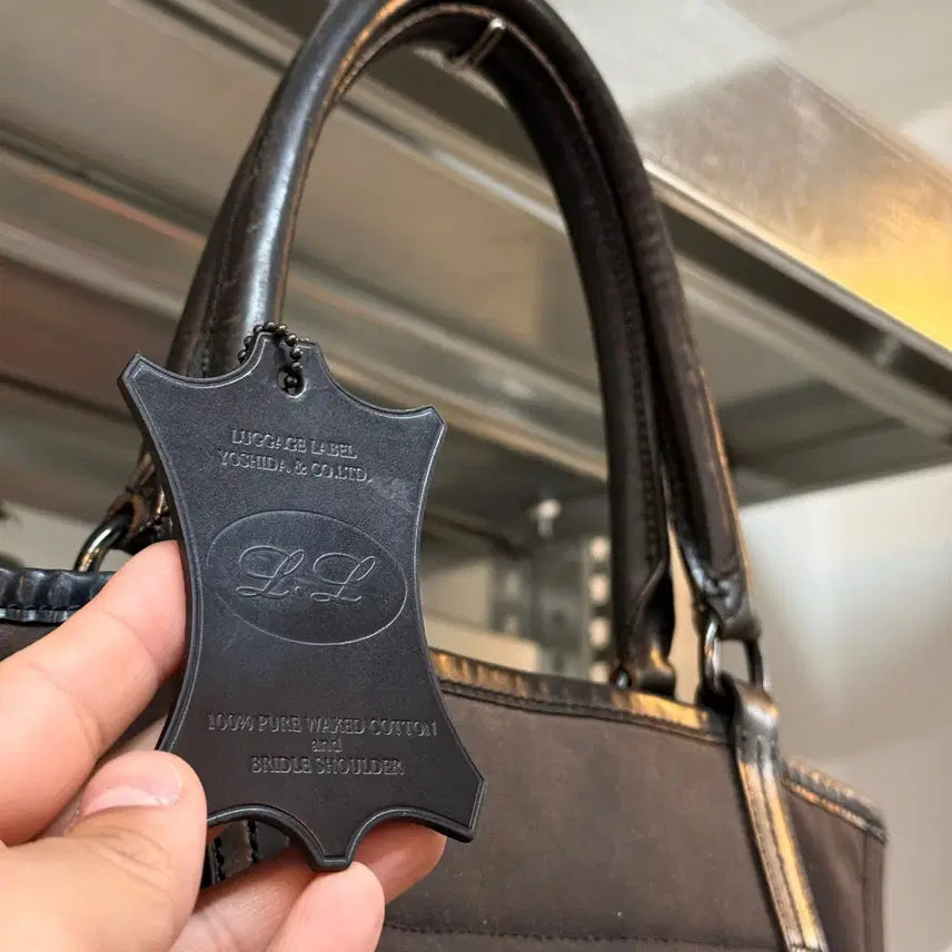 [BUNJANG] Porter Luggage Label Egyptian Cotton Waxed Cotton Expandable Tote Bag Shoulder Bag / 포터 러기지 라벨 이집트 코튼 왁스코튼 확장형 토트백 숄더백