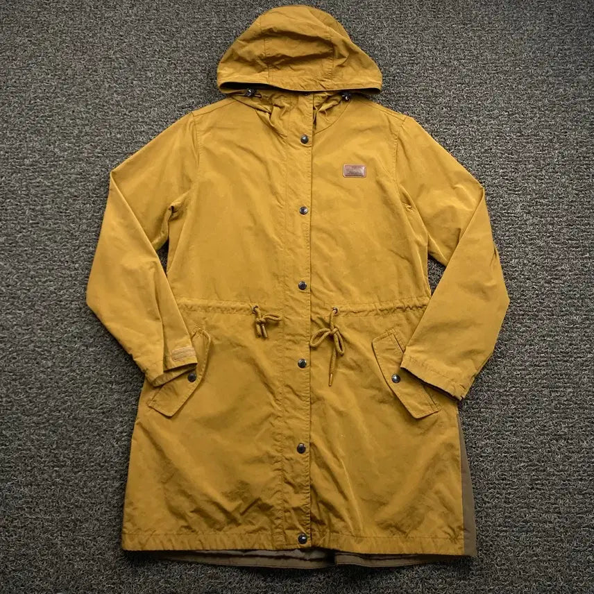 [BUNJANG] The North Face Leather Logo Waxed Cotton Jacket / 노스페이스 가죽로고 왁스 코트 바람막이 자켓