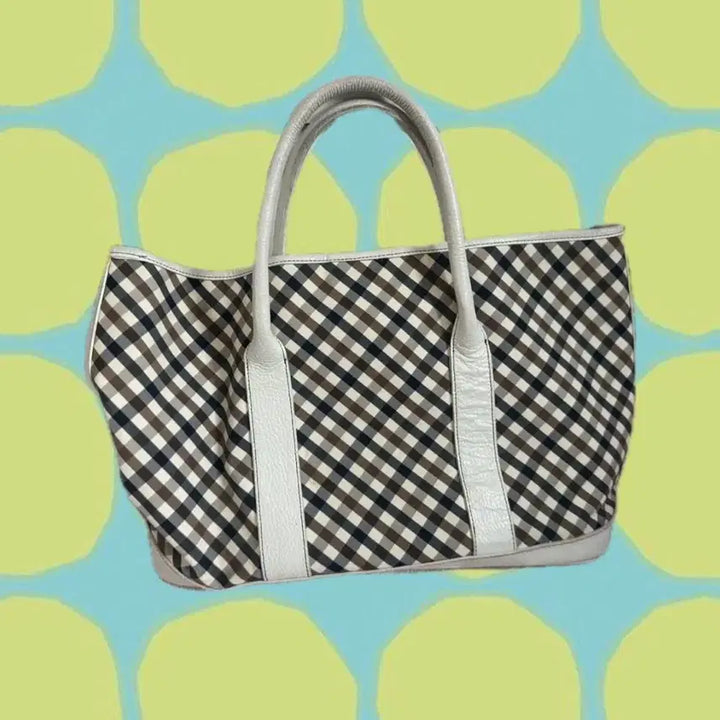[BUNJANG] Mori Hagumi Nerd Preppy Check Vintage Tote Bag / 모리 하구미 너드 프레피 체크 빈티지 토트백 가방