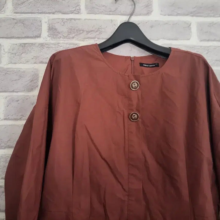 [BUNJANG] Olivia Lauren 3/4 Sleeve Brown Long Dress / 올리비아로렌 칠부 브라운 원피스100/알뜰한여우