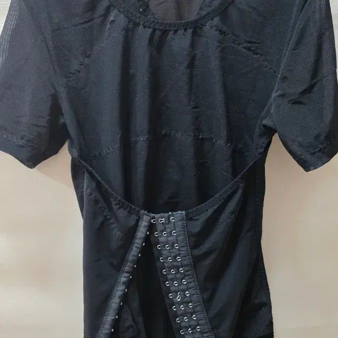 [BUNJANG] Black Mesh Shaping Short Sleeve Bodysuit L / 블랙 메쉬 쉐이핑 반팔 바디수트 L
