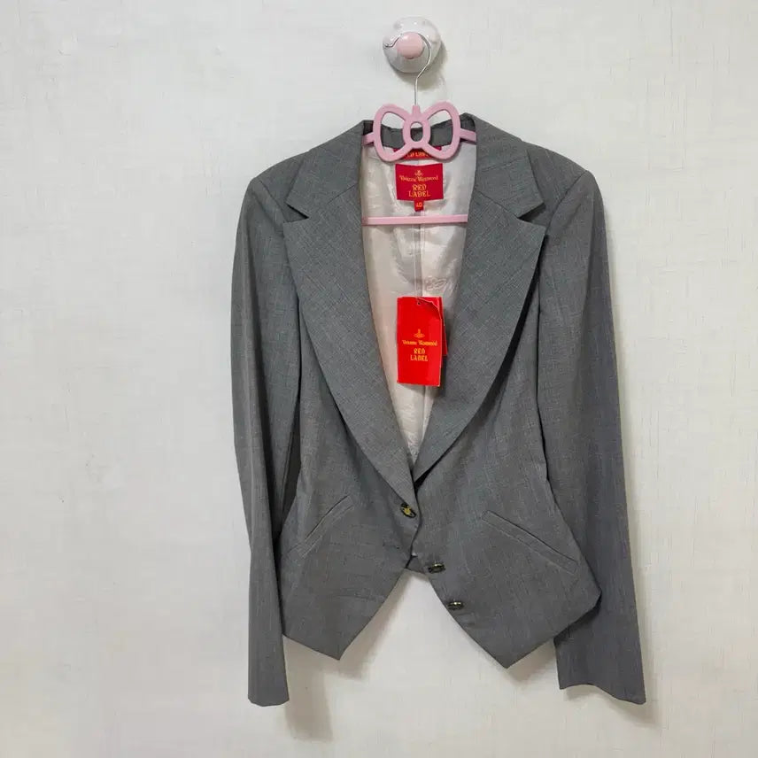 [BUNJANG] Vivienne Westwood Red Label Grey Long Collar Blazer Jacket Size 40 / 미사용 비비안웨스트우드 새상품 그레이 자켓 롱카라 블레이저 40 레드라벨