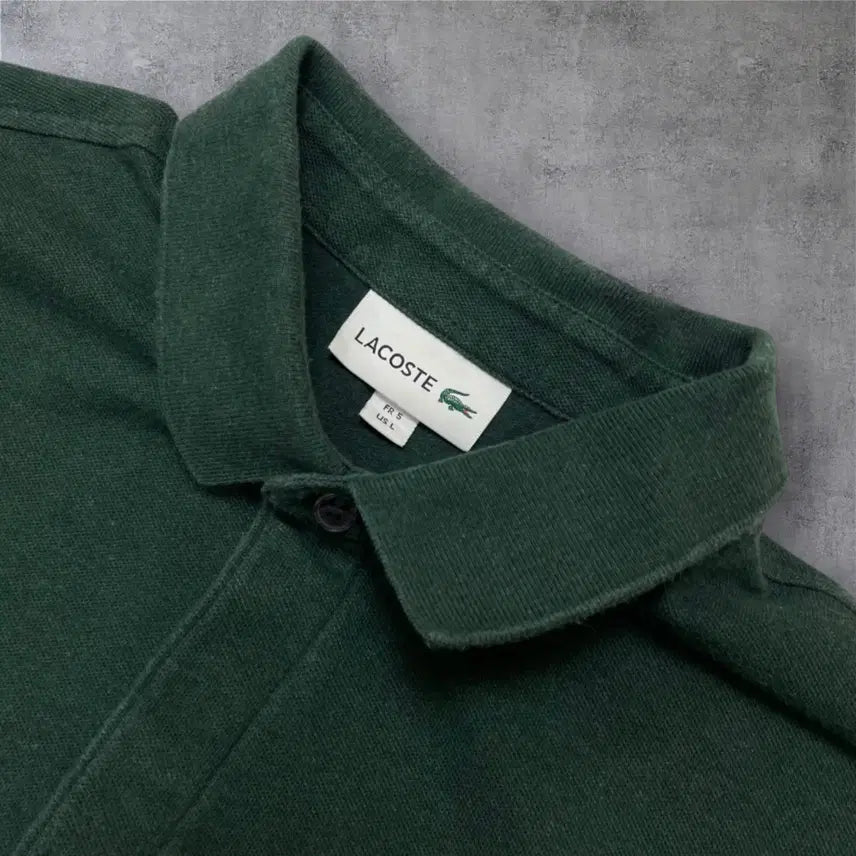 [BUNJANG] Lacoste Green Logo Patch Short Sleeve Polo Shirt L / 라코스테 Lacoste 그린 로고패치 반팔 카라티 L