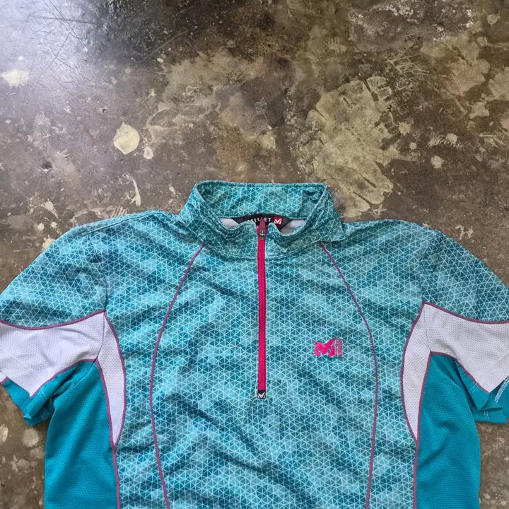 [BUNJANG] Millet Functional Fabric Half-Zip Short-Sleeve T-Shirt Size 95 / 95) 밀레 기능성 원단 하프집업 반팔티 반팔 티셔츠