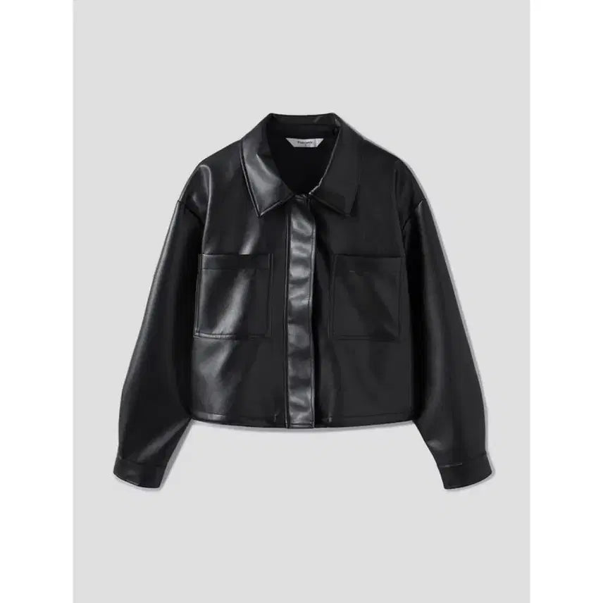 [BUNJANG] 8 Seconds Faux Leather Zip-Up Blouson Jacket / 에잇세컨즈 페이크레더 집업 블루종