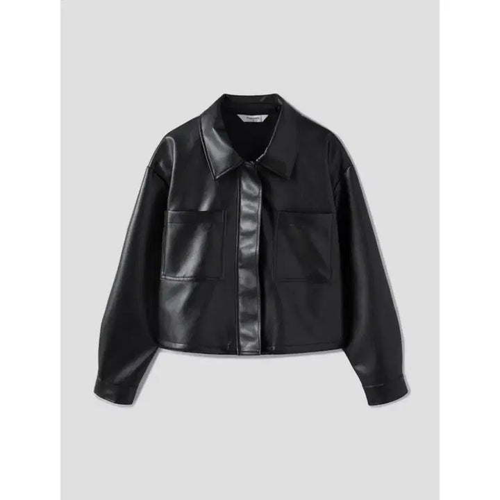 [BUNJANG] 8 Seconds Faux Leather Zip-Up Blouson Jacket / 에잇세컨즈 페이크레더 집업 블루종