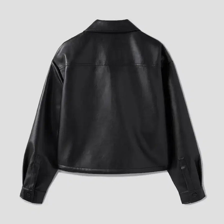 [BUNJANG] 8 Seconds Faux Leather Zip-Up Blouson Jacket / 에잇세컨즈 페이크레더 집업 블루종