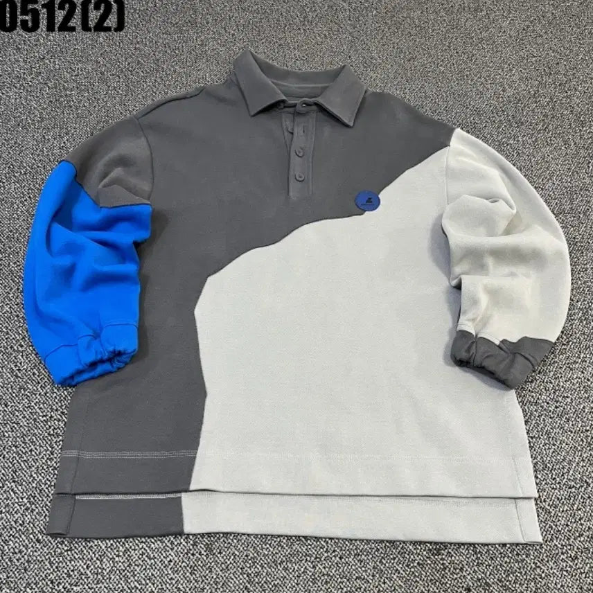 [BUNJANG] Zara x Ader Error Colorblock Long Sleeve Polo T-Shirt / 자라 아더에러 콜라보 컬러블록 긴팔 폴로 티셔츠