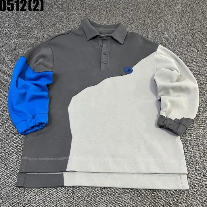 [BUNJANG] Zara x Ader Error Colorblock Long Sleeve Polo T-Shirt / 자라 아더에러 콜라보 컬러블록 긴팔 폴로 티셔츠