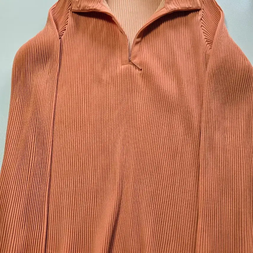 [BUNJANG] Pleatsme Pleated Blouse Orange / Pleatsme 플리츠 주름 블라우스 오렌지