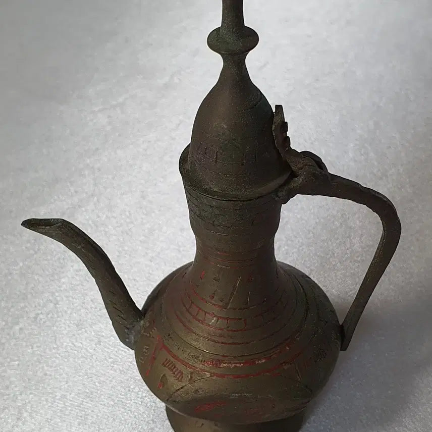 [BUNJANG] Antique Jade &amp; Brass Kettle Decorative Piece / 엔틱 옥장식 황동 주전자 소품