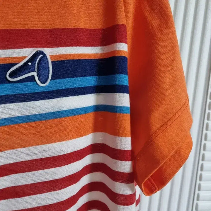 [BUNJANG] Louis Castel Orange Stripe Short Sleeve Polo T-Shirt Size 95 / 루이까스텔 오렌지 스트라이프 반팔 폴로티사이즈95