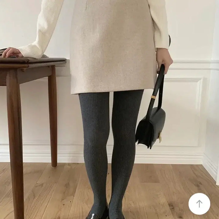 [BUNJANG] Ganaesra Wool Mini Skirt - Oatmeal Cocoa / 가내스라 리플 울 미니스커트m 치마 오트밀 코코아 모직