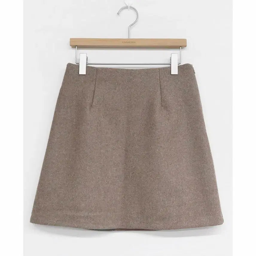 [BUNJANG] Ganaesra Wool Mini Skirt - Oatmeal Cocoa / 가내스라 리플 울 미니스커트m 치마 오트밀 코코아 모직