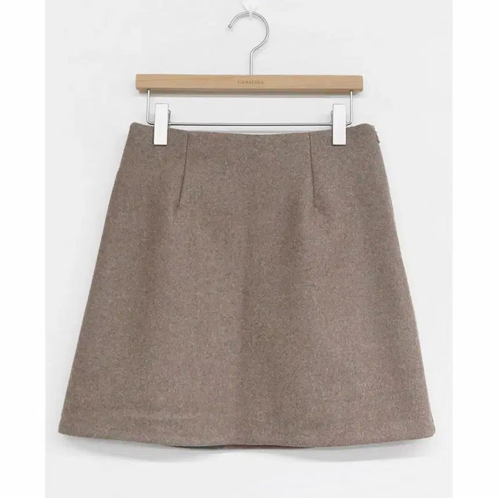 [BUNJANG] Ganaesra Wool Mini Skirt - Oatmeal Cocoa / 가내스라 리플 울 미니스커트m 치마 오트밀 코코아 모직