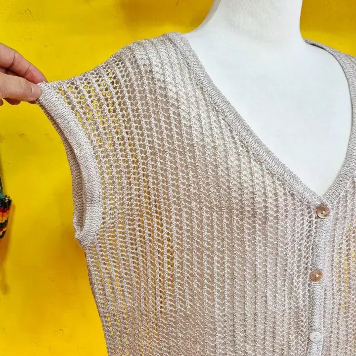 [BUNJANG] Bellygurl V-Neck Knit Vest / 벨리걸 브이넥 니트 조끼 베스트