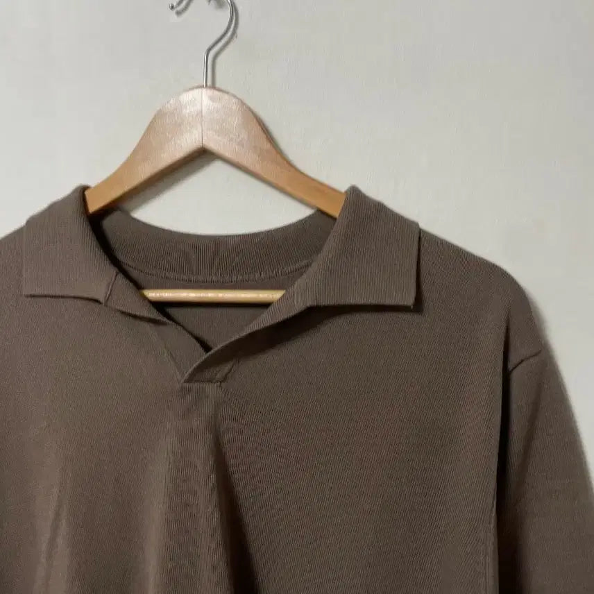 [BUNJANG] Cocoa Beige Spandex Short-Sleeve Knit (Size 95-100) / 95-100 코코아베이지 스판 반팔 니트