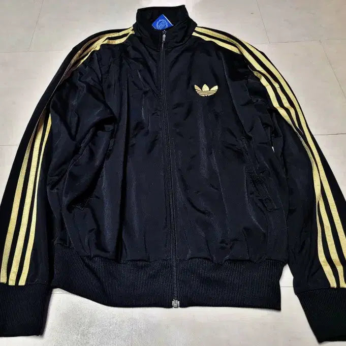 [BUNJANG] Adidas Vintage Firebird Track Jacket Black Gold L / 아디다스 구 파이어버드 빈티지 금검 검골 블랙골드 져지L 폴1330/D