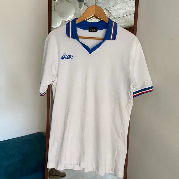 [BUNJANG] Asics White Vintage Polo Shirt / 아식스 화이트 빈티지 폴로셔츠