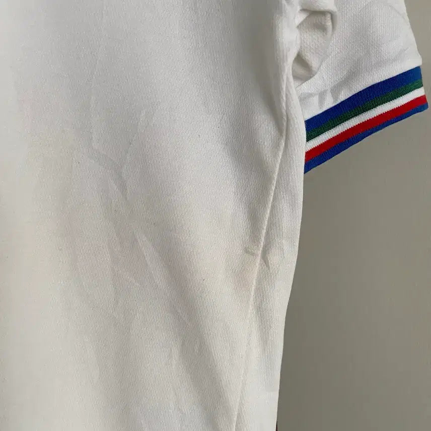 [BUNJANG] Asics White Vintage Polo Shirt / 아식스 화이트 빈티지 폴로셔츠