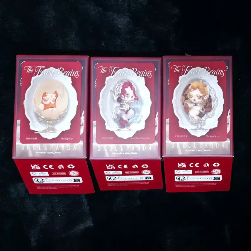 [BUNJANG] Pop Mart Skullpanda Banquet Prelude Figures Set (3 Types, Sealed) / [팝마트 정품/미개봉/정가이하] 스컬판다 만찬의 서막 피규어 3종 일괄