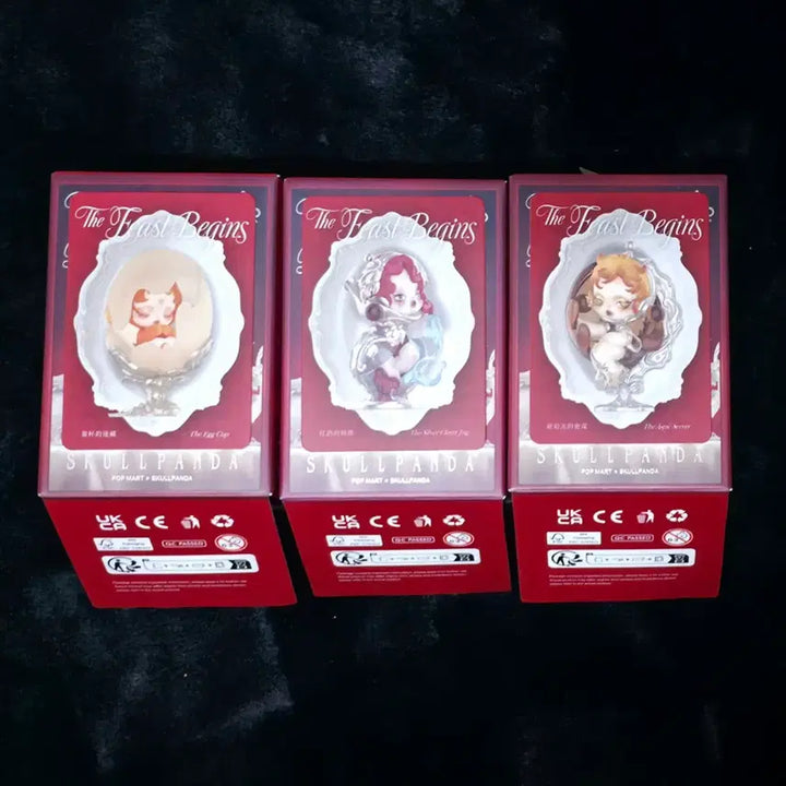[BUNJANG] Pop Mart Skullpanda Banquet Prelude Figures Set (3 Types, Sealed) / [팝마트 정품/미개봉/정가이하] 스컬판다 만찬의 서막 피규어 3종 일괄