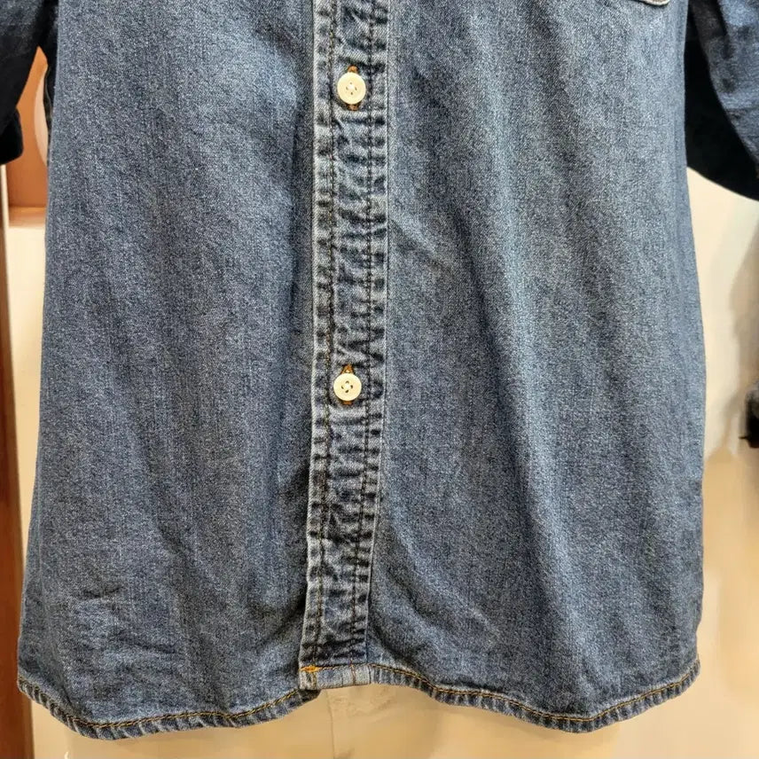 [BUNJANG] True Religion Half Sleeve Denim Shirt / 트루릴리젼 하프 슬리브 데님 셔츠