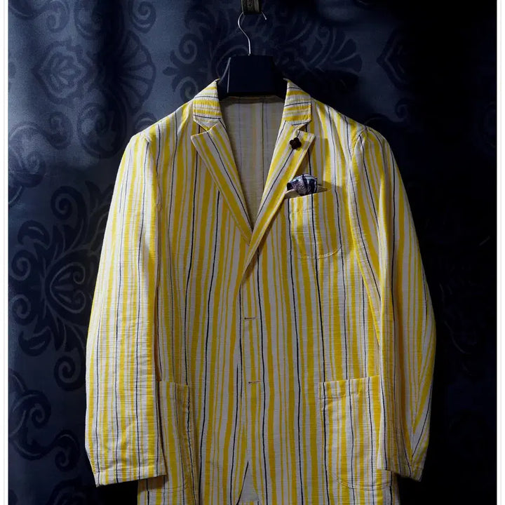 [BUNJANG] LARDINI Made in Italy Yellow Stripe Blazer / LARDINI  Made in Italy, 옐로 스트라이프 재킷