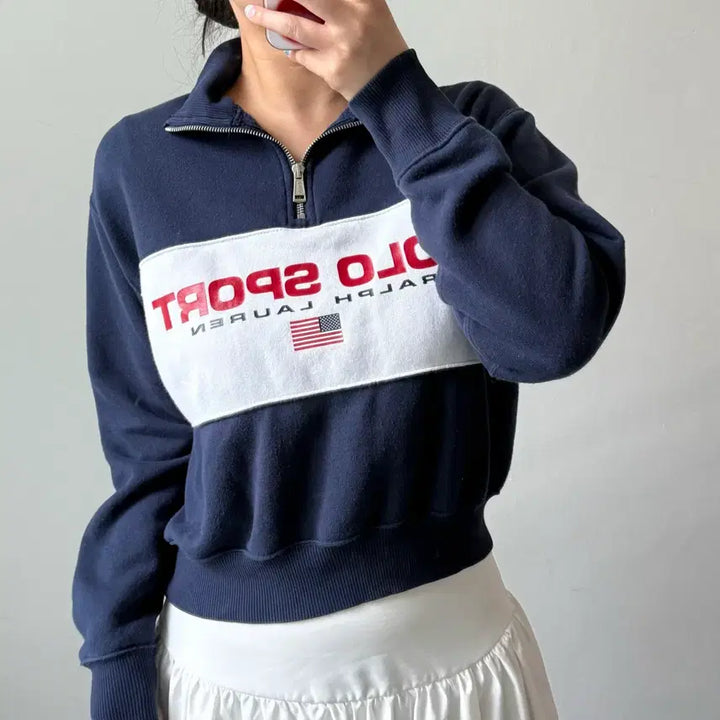 [SOLD OUT] [S] 폴로 스포츠 반집업 스웻셔츠