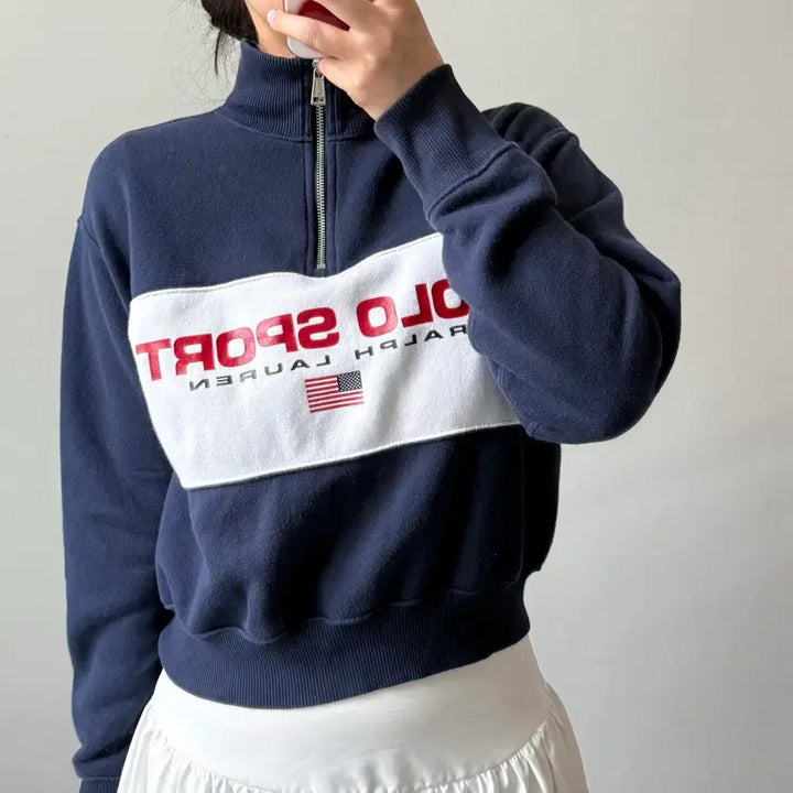 [SOLD OUT] [S] 폴로 스포츠 반집업 스웻셔츠