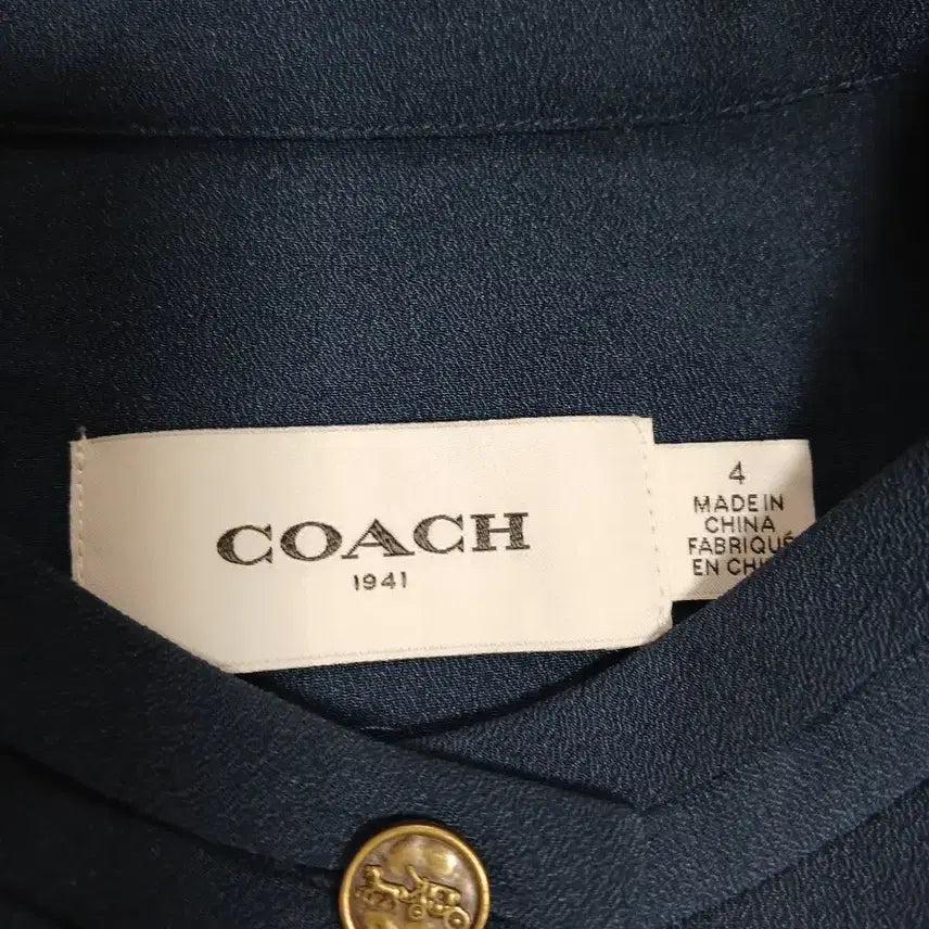 [BUNJANG] Coach Navy Pleated Dress Jacket (L) / 코치 네이비 플리츠  원피스 겸 자켓 (L)