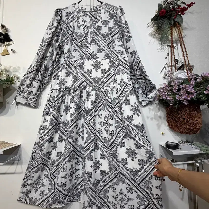 [BUNJANG] Cooling Maxi Dress Size 66-77 / 냉감원피스 66-77