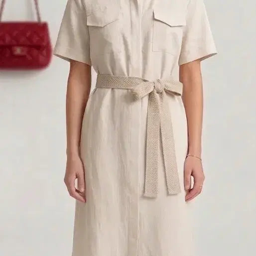 [BUNJANG] AccBee Island Linen Shirt Dress / AccBee 아일랜드 린넨 셔츠 원피스