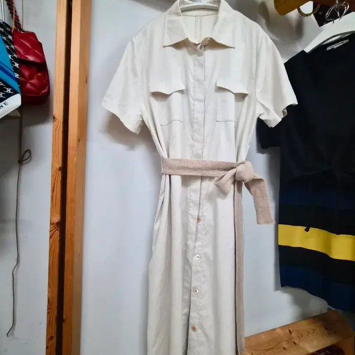 [BUNJANG] AccBee Island Linen Shirt Dress / AccBee 아일랜드 린넨 셔츠 원피스