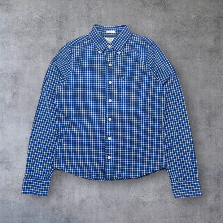 [BUNJANG] Abercrombie &amp; Fitch Blue Check Muscle Fit Shirt S / 아베크롬비 Abercrombie&amp;Fitch 블루 체크 머슬핏 셔츠 S