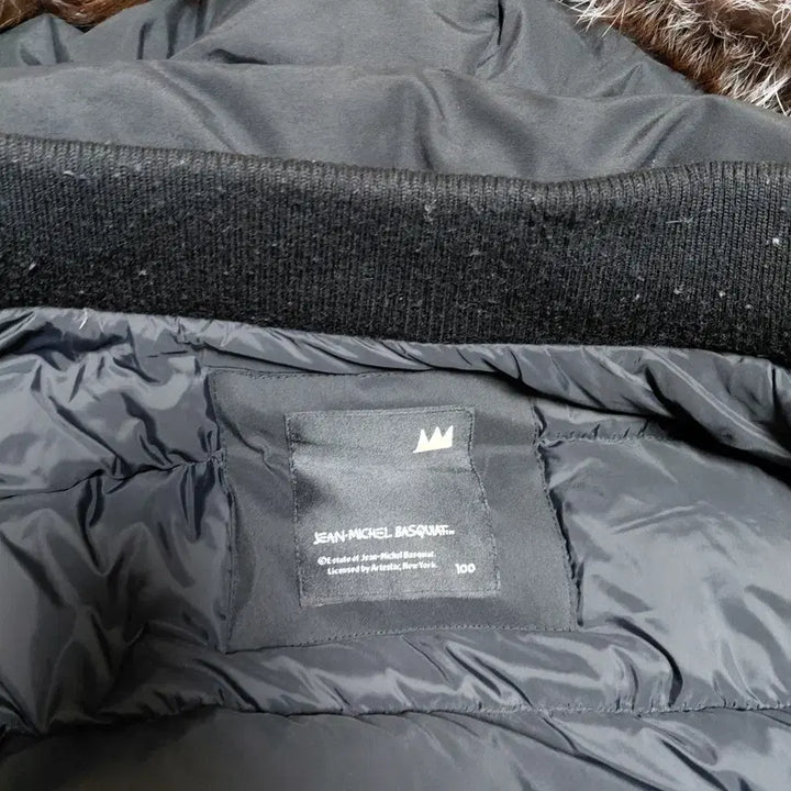 [BUNJANG] Black Leather Sleeve Padded Jumper / 가죽 팔 블랙 패딩 점퍼
