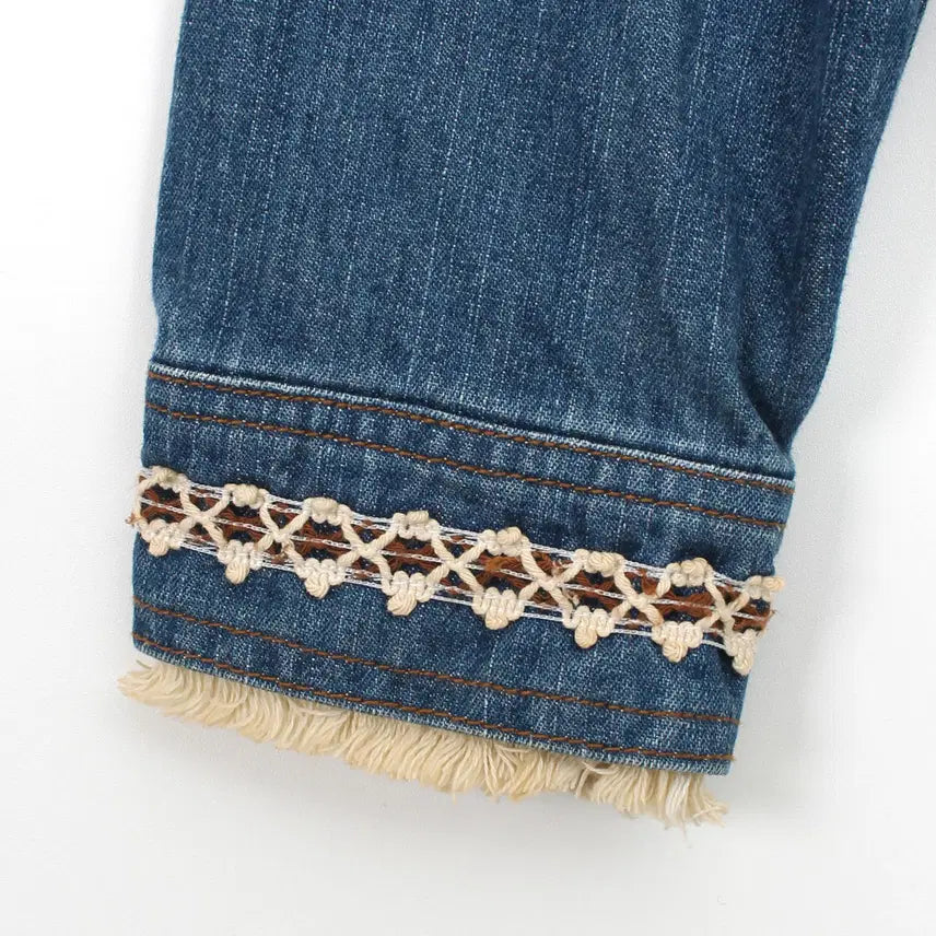 [BUNJANG] Japanese Vintage Fringe Denim Jacket / 일본 빈티지 프린지 데님 청 자켓