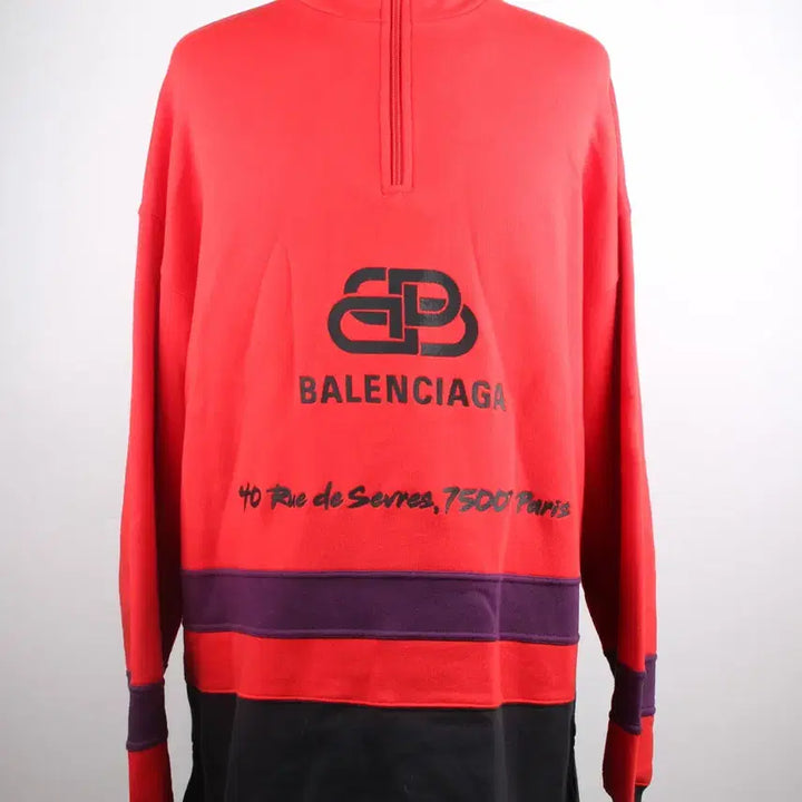 [BUNJANG] Balenciaga BB Embroidered Half-Zip Turtleneck Sweatshirt L / 발렌시아가 BB 자수 반집업 터틀넥 맨투맨 L