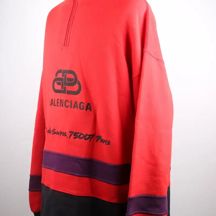 [BUNJANG] Balenciaga BB Embroidered Half-Zip Turtleneck Sweatshirt L / 발렌시아가 BB 자수 반집업 터틀넥 맨투맨 L