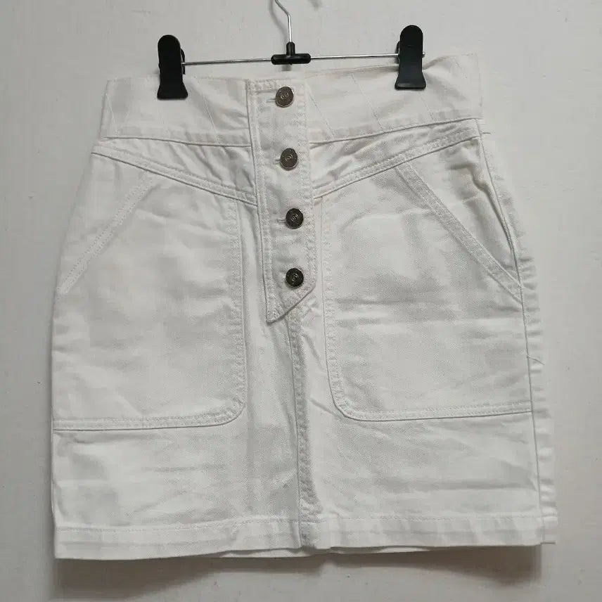 [BUNJANG] Lucky Chouette White Denim Skirt Size 36 / 럭키슈에뜨 화이트 데님 치마 스커트 사이즈 36