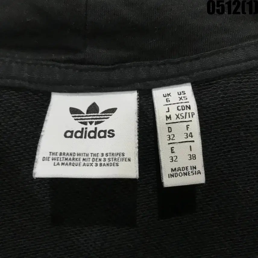 [BUNJANG] Adidas Black/White Cropped Hoodie / 아디다스 블랙/화이트 크롭 후드티