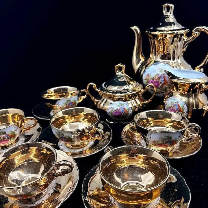 [BUNJANG] Rare Italian Hand-Painted 24K Gold Masterpiece Set / 초레어템 이태리 핸드페인트 골드 명화세트.